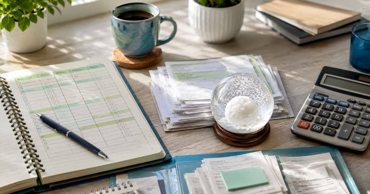 Debt snowball calculator showing financial planning and debt payoff strategy on a tablet.